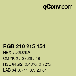 颜色代码: RGB 210 215 154 | qconv.com