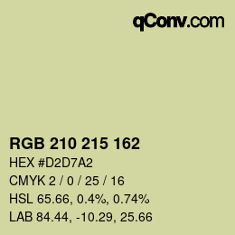 Color code: RGB 210 215 162 | qconv.com