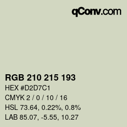 Código de color: RGB 210 215 193 | qconv.com