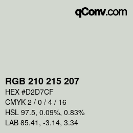 Color code: RGB 210 215 207 | qconv.com