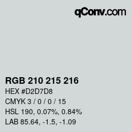 Código de color: RGB 210 215 216 | qconv.com