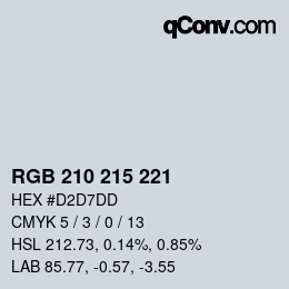 カラーコード: RGB 210 215 221 | qconv.com