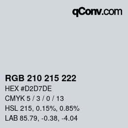 Color code: RGB 210 215 222 | qconv.com