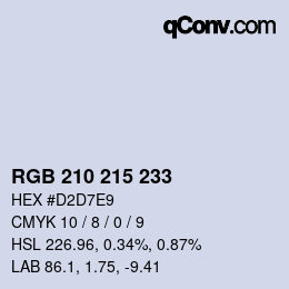 Color code: RGB 210 215 233 | qconv.com