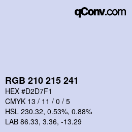Color code: RGB 210 215 241 | qconv.com