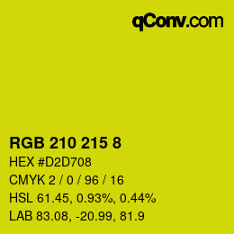 Color code: RGB 210 215 8 | qconv.com