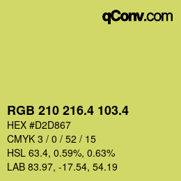 カラーコード: RGB 210 216.4 103.4 | qconv.com