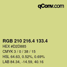 カラーコード: RGB 210 216.4 133.4 | qconv.com