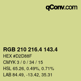 カラーコード: RGB 210 216.4 143.4 | qconv.com