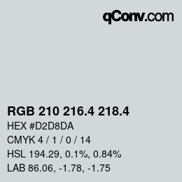 カラーコード: RGB 210 216.4 218.4 | qconv.com