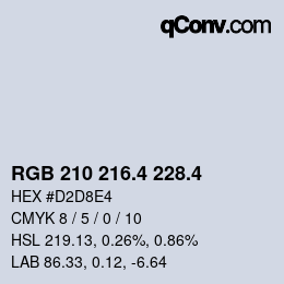 カラーコード: RGB 210 216.4 228.4 | qconv.com