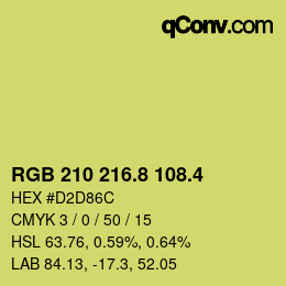 カラーコード: RGB 210 216.8 108.4 | qconv.com