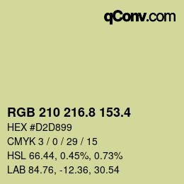カラーコード: RGB 210 216.8 153.4 | qconv.com
