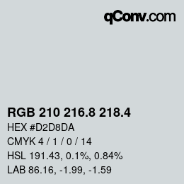カラーコード: RGB 210 216.8 218.4 | qconv.com