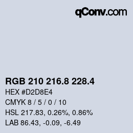 カラーコード: RGB 210 216.8 228.4 | qconv.com