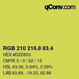 カラーコード: RGB 210 216.8 83.4 | qconv.com