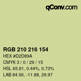 Color code: RGB 210 216 154 | qconv.com