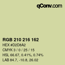 Color code: RGB 210 216 162 | qconv.com