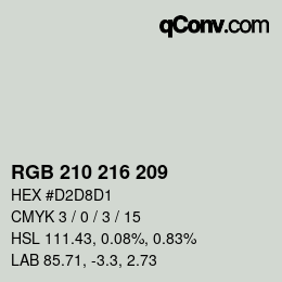 Código de color: RGB 210 216 209 | qconv.com