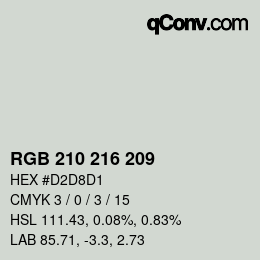 Code couleur: RGB 210 216 209 | qconv.com