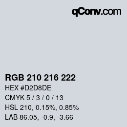 カラーコード: RGB 210 216 222 | qconv.com