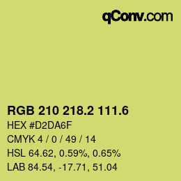 カラーコード: RGB 210 218.2 111.6 | qconv.com