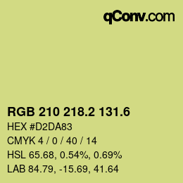 カラーコード: RGB 210 218.2 131.6 | qconv.com