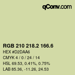 カラーコード: RGB 210 218.2 166.6 | qconv.com