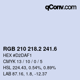 カラーコード: RGB 210 218.2 241.6 | qconv.com