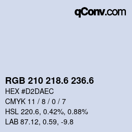カラーコード: RGB 210 218.6 236.6 | qconv.com