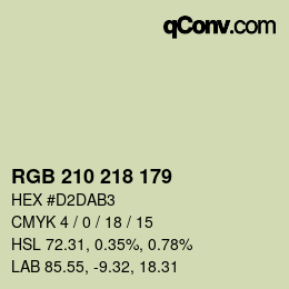 Color code: RGB 210 218 179 | qconv.com