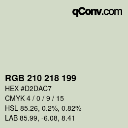 Color code: RGB 210 218 199 | qconv.com