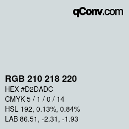 颜色代码: RGB 210 218 220 | qconv.com