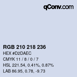 Farbcode: RGB 210 218 236 | qconv.com