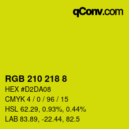 Color code: RGB 210 218 8 | qconv.com