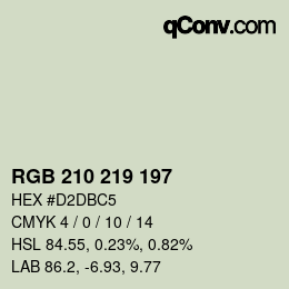 Farbcode: RGB 210 219 197 | qconv.com