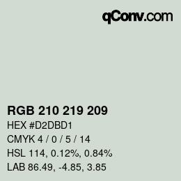 Color code: RGB 210 219 209 | qconv.com