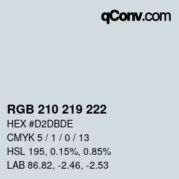 Color code: RGB 210 219 222 | qconv.com