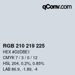 カラーコード: RGB 210 219 225 | qconv.com