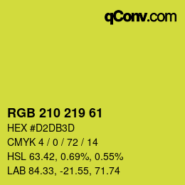 Color code: RGB 210 219 61 | qconv.com