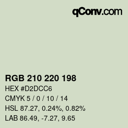 Color code: RGB 210 220 198 | qconv.com