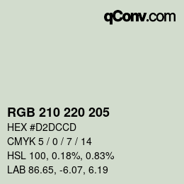 Código de color: RGB 210 220 205 | qconv.com