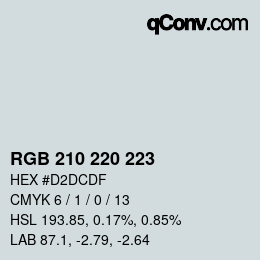 Color code: RGB 210 220 223 | qconv.com