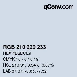 Color code: RGB 210 220 233 | qconv.com