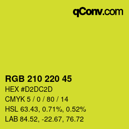 Color code: RGB 210 220 45 | qconv.com