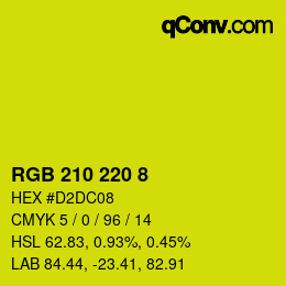 カラーコード: RGB 210 220 8 | qconv.com