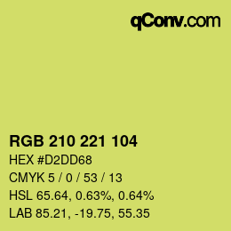 Color code: RGB 210 221 104 | qconv.com