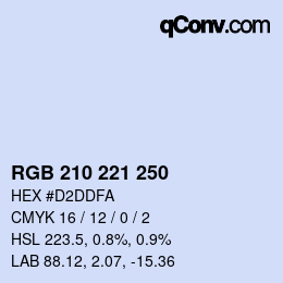 Color code: RGB 210 221 250 | qconv.com