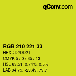 Color code: RGB 210 221 33 | qconv.com