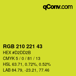 Color code: RGB 210 221 43 | qconv.com